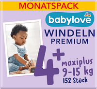 Windeln Premium Gr. 4+ Maxiplus (9-15 kg), Monatspack, 152 St
