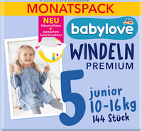 Windeln Premium Gr. 5 junior (10-16 kg), Monatspack, 144 St