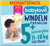 Windeln Premium Gr. 5+ junior+ (11-18 kg), Monatspack, 136 St