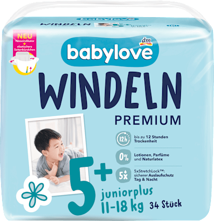 Windeln Premium Gr. 5+ juniorplus (11-18 kg), 34 St