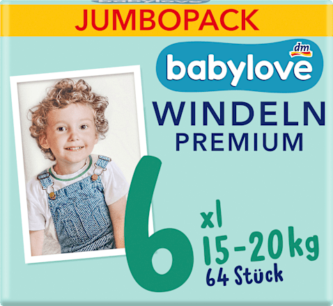 Windeln Premium Gr. 6 XL (15-20 kg), Jumbopack, 64 St