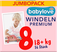 Premium luiers maat 8 (18+ kg), Jumbo Pack, 56 stuks