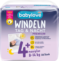 babylove Windeln Premium Tag & Nacht Gr. 4+ (8-14 kg), 38 St