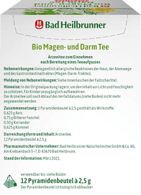 Arzneitee, Bio Magen- & Darm Tee (12 Beutel), 30 g