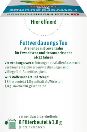 Medicinale thee, vetverteringsthee (8 zakjes), 14,4 g