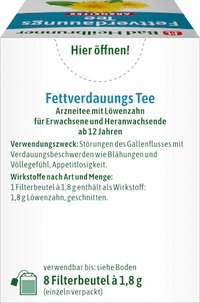 Medicinale thee, vetverteringsthee (8 zakjes), 14,4 g