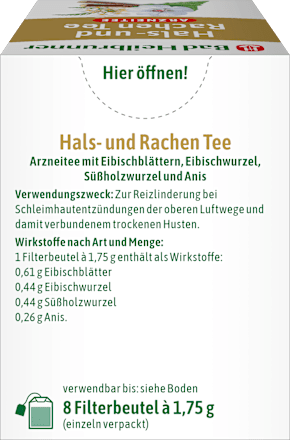 Medicinale thee, keel- en keelholtethee (8 zakjes), 14 g