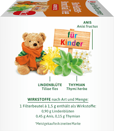 Arzneitee, Husten-Bronchial Tee für Kinder (12 Beutel), 18 g