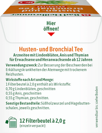 Arzneitee, Husten- & Bronchial Tee (12 Beutel), 24 g