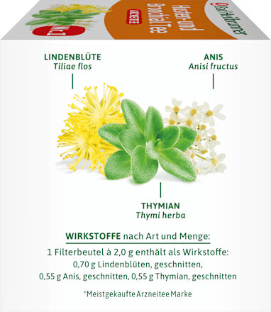 Arzneitee, Husten- & Bronchial Tee (12 Beutel), 24 g