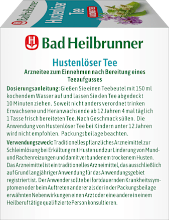 Arzneitee, Hustenlöser Tee (8 Beutel), 12 g