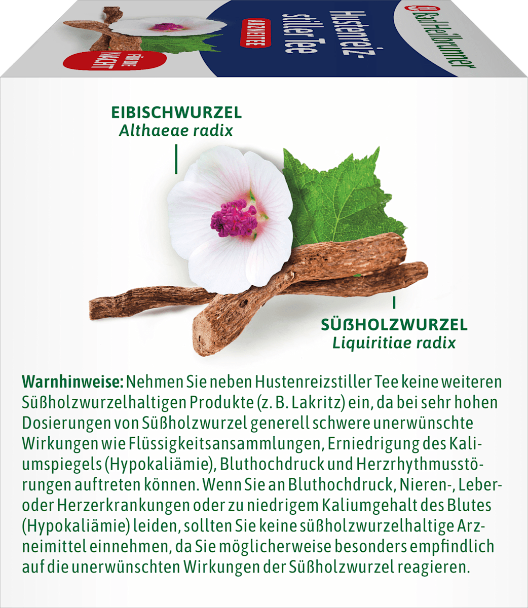 Bad Heilbrunner Arzneitee, infusion calmant la toux (12 sachets), 21 g