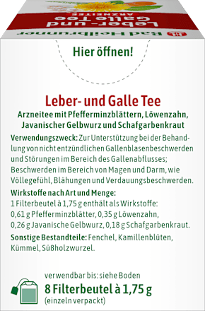 Medicinale thee, lever- en galthee (8 zakjes), 14 g