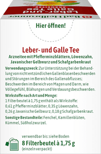 Medicinale thee, lever- en galthee (8 zakjes), 14 g