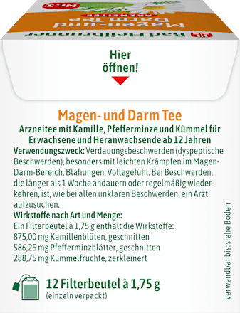 Arzneitee, Magen- & Darm Tee (12 Beutel), 21 g