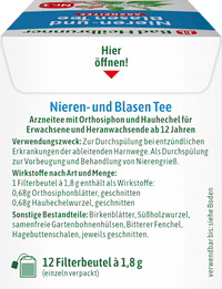 Arzneitee, Nieren- & Blasentee (12 Beutel), 21,6 g