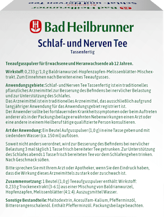 Arzneitee, Schlaf- & Nerven Tee (10 Sticks), 10 g