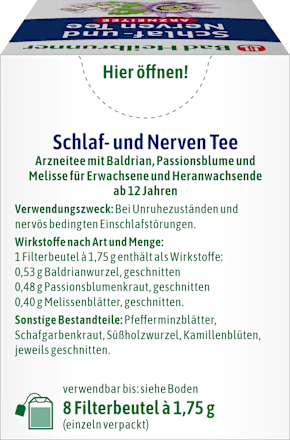 Medicinale thee, slaap- en zenuwthee (8 zakjes), 14 g