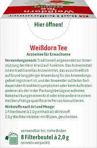 Medicinale thee, meidoornthee (8 zakjes), 16 g
