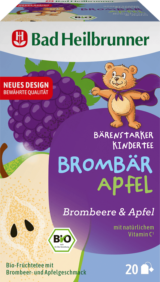 Bad Heilbrunner Früchtetee Brombär Apfel für Kinder (20 Beutel), 40 g