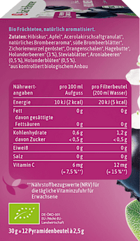 Früchtetee, Heißer Holunder mit Aronia (12 Beutel), 30 g