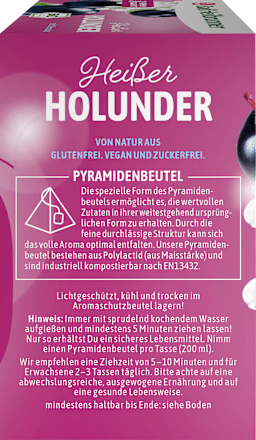 Früchtetee, Heißer Holunder mit Aronia (12 Beutel), 30 g
