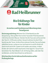 Kindertee, Bio Erkältungs Tee (8 Beutel), 12,8 g Bad Heilbrunner