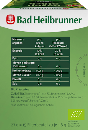 Kräutertee, Basen Glück (15 Beutel), 27 g