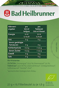 Kräutertee, Basen Glück (15 Beutel), 27 g