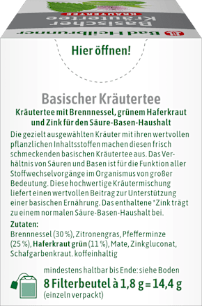 Alkalische kruidenthee met zink (8 zakjes), 14,4 g