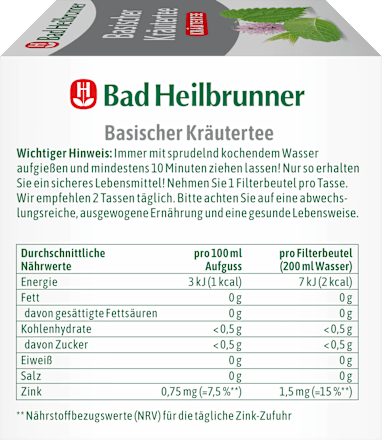 Kräutertee, Basische Kräuter (12 Beutel), 21,6 g