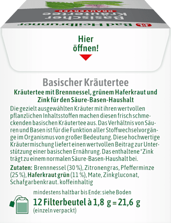 Kräutertee, Basische Kräuter (12 Beutel), 21,6 g