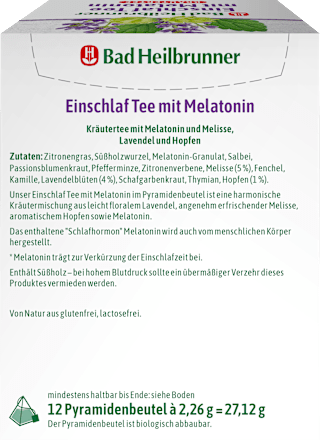 Kräutertee "Einschlaftee mit Melatonin" (12 Beutel), 27,12 g