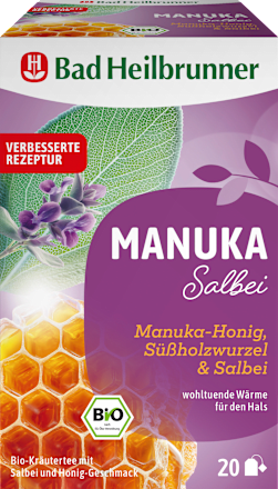 Kräutertee Manuka Salbei mit Manuka-Honig, Süßholzwurzel & Salbei (20 Beutel), 40 g