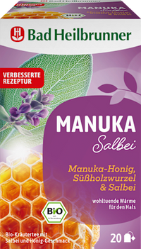 Kräutertee Manuka Salbei mit Manuka-Honig, Süßholzwurzel & Salbei (20 Beutel), 40 g