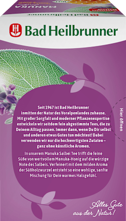 Kräutertee Manuka Salbei mit Manuka-Honig, Süßholzwurzel & Salbei (20 Beutel), 40 g
