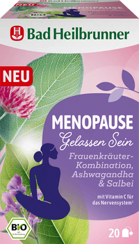 Bad Heilbrunner Kräutertee Menopause Gelassen Sein mit Ashwagandha & Salbei (20 Beutel), 36 g