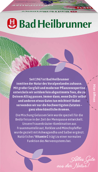 Bad Heilbrunner Kräutertee Menopause Gelassen Sein mit Ashwagandha & Salbei (20 Beutel), 36 g