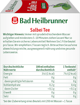 Kruidenthee, salie (8 zakjes), 12,8 g
