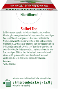 Kruidenthee, salie (8 zakjes), 12,8 g