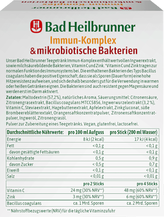 Teegetränk, Immun-Komplex & mikrobiotische Bakterien (10 Sticks), 10 g