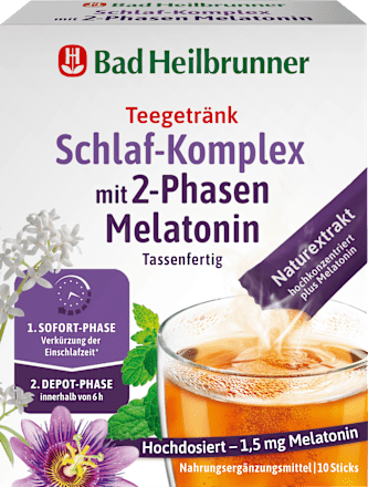 Teegetränk, Schlaf-Komplex mit 2-Phasen Melatonin (10 Sticks), 10 g