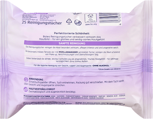 Abschminktücher Mizellen, 25 St