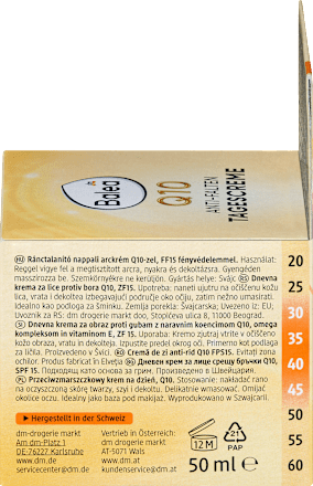 Anti Falten Gesichtscreme Q10 LSF 15, 50 ml