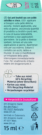 Anti-puistjes SOS Gel Huidreiniging, 15 ml