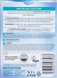 Ooggelpads Beauty Hyaluron (3 paar), 6 stuks