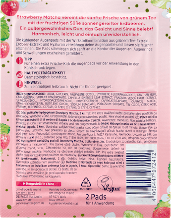 Augenpads Hydrogel Strawberry Matcha, 3- farbig (1 Paar), 2 St