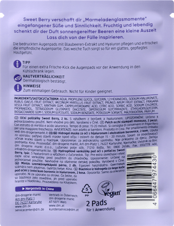 Augenpads Sweet Berry bedruckt (1 Paar), 2 St
