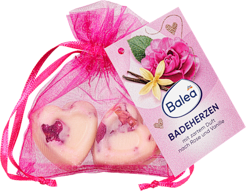 Badeherzen Rose-Vanille, 36 g