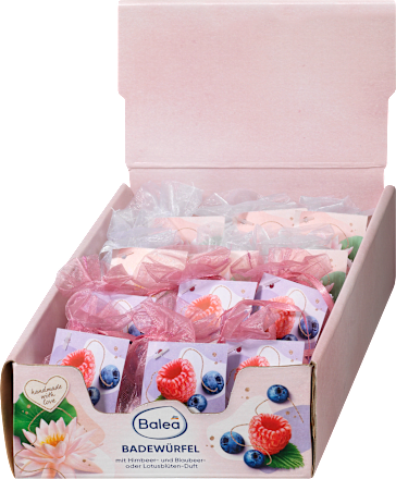 Badezusatz Würfel Lotusblüte/Blaubeere, 50 g
